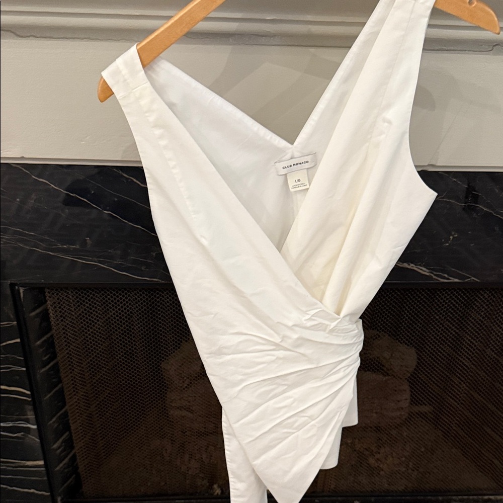 Club Monaco White Wrap Top